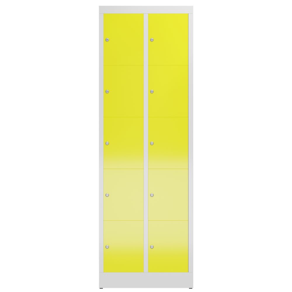 Produktbild ClassiX Schließfachschrank, 2 Abteile à 5 Fächer, 1800 x 590 x 500 mm, lichtgrau bild 2