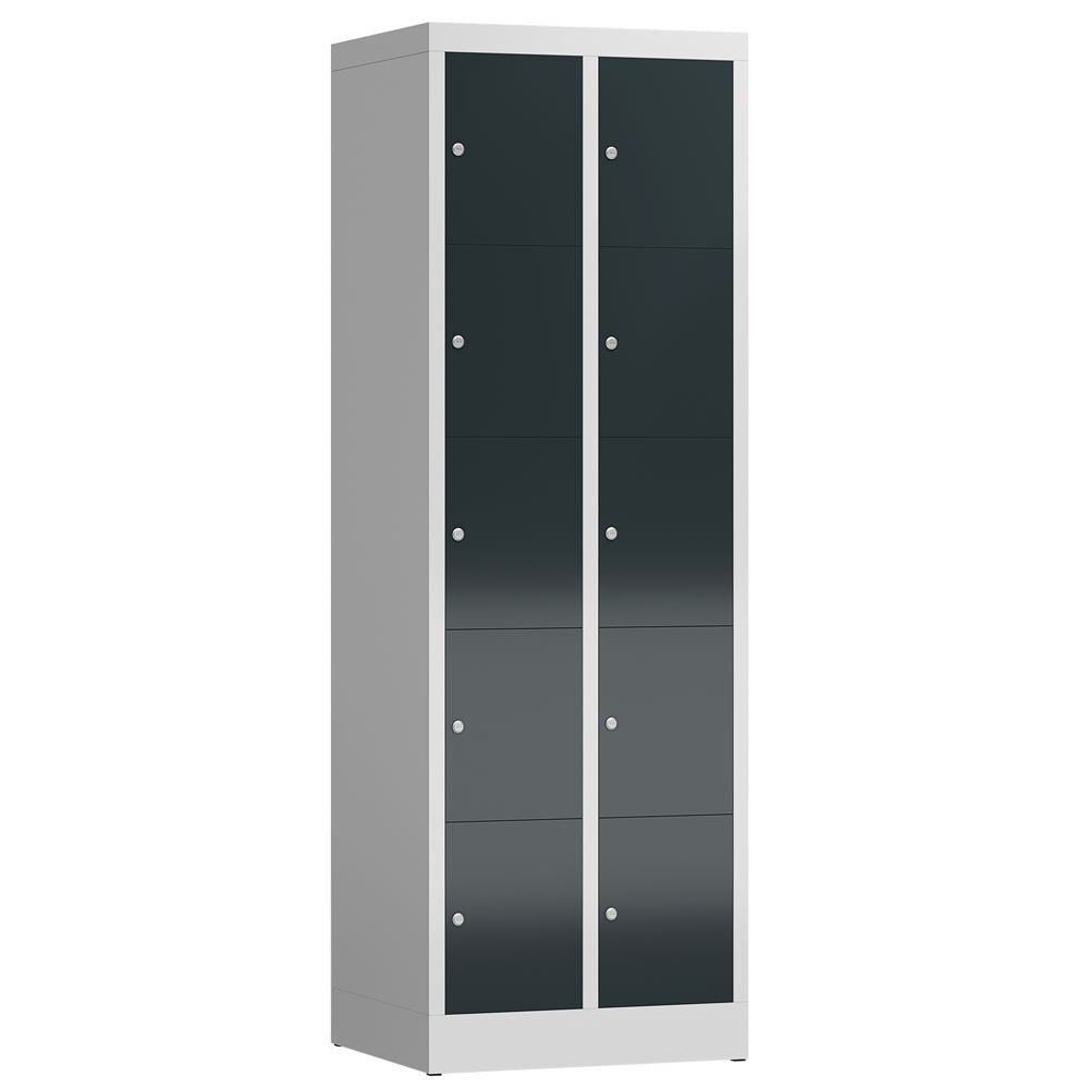 Produktbild Lüllmann ClassiX Schließfachschrank Spindschrank 2 Abteile lichtgrau anthrazitgrau