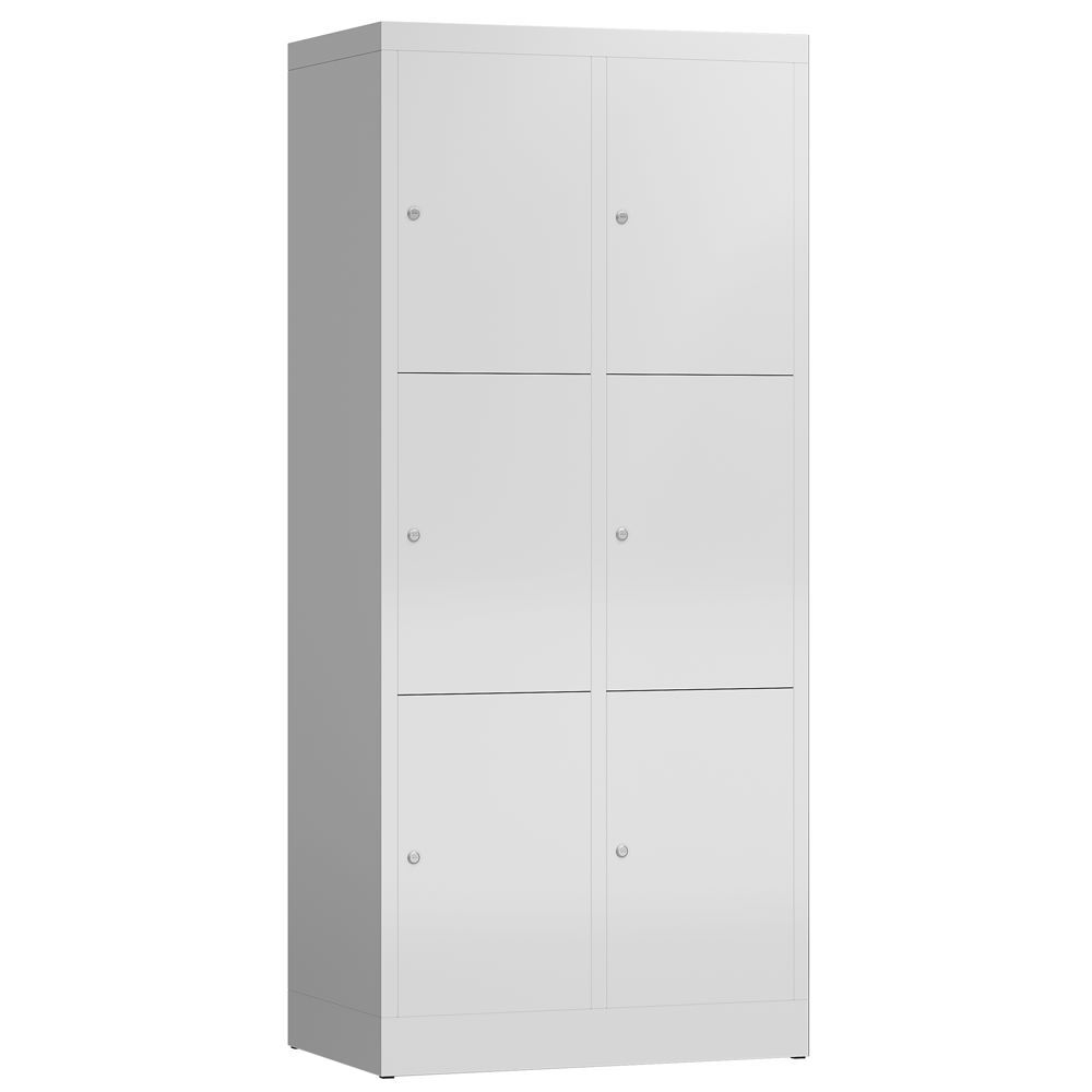 Produktbild Lüllmann ClassiX Schließfachschrank 2 Abteile 3 Fächer 1800 x 800 x 500 mm lichtgrau