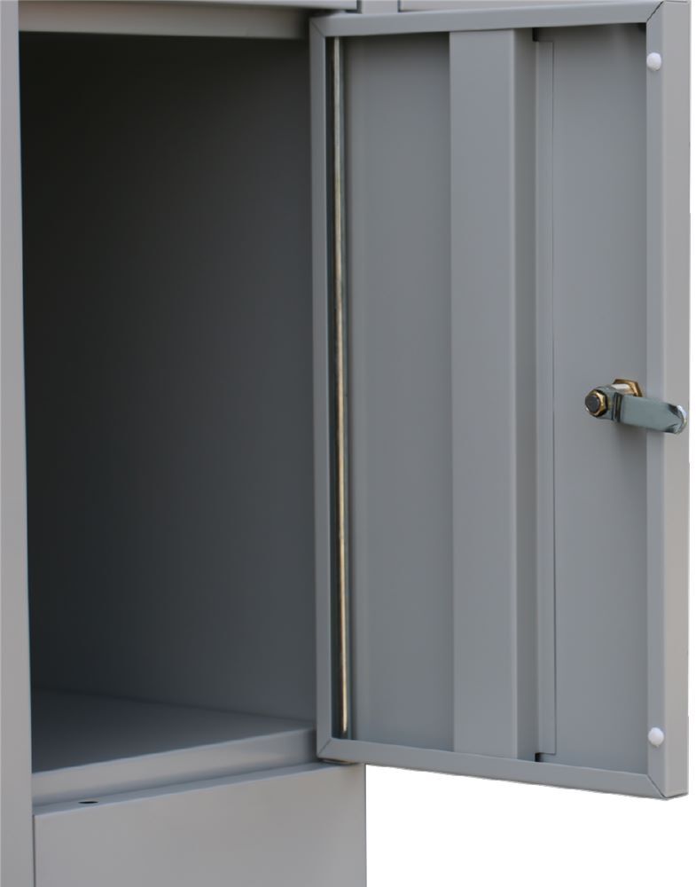 Produktbild ClassiX Schließfachschrank, 2 Abteile à 3 Fächer, 1800 x 800 x 500 mm, lichtgrau bild 4