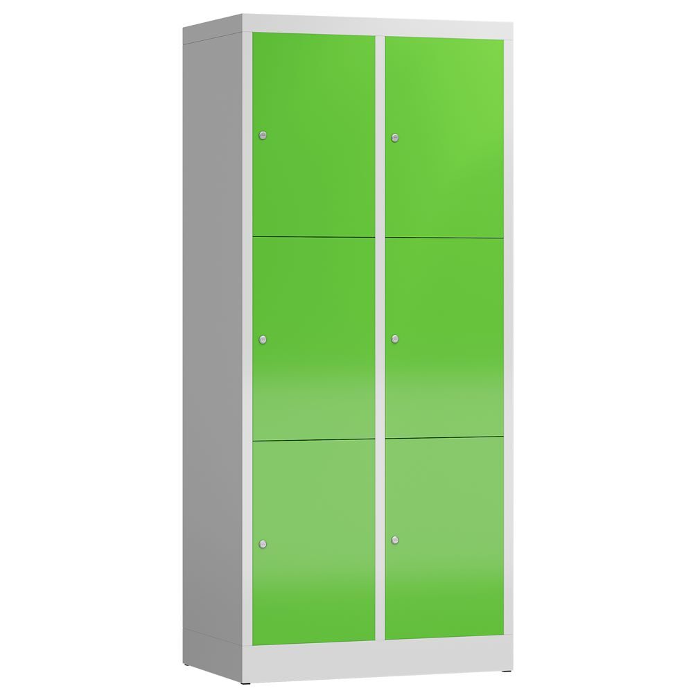 Produktbild Lüllmann ClassiX Schließfachschrank 2 Abteile 3 Fächer 1800 x 800 x 500 mm lichtgrau gelb