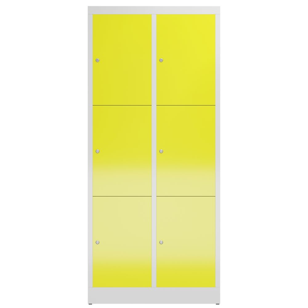 Produktbild ClassiX Schließfachschrank, 2 Abteile à 3 Fächer, 1800 x 800 x 500 mm, lichtgrau bild 2