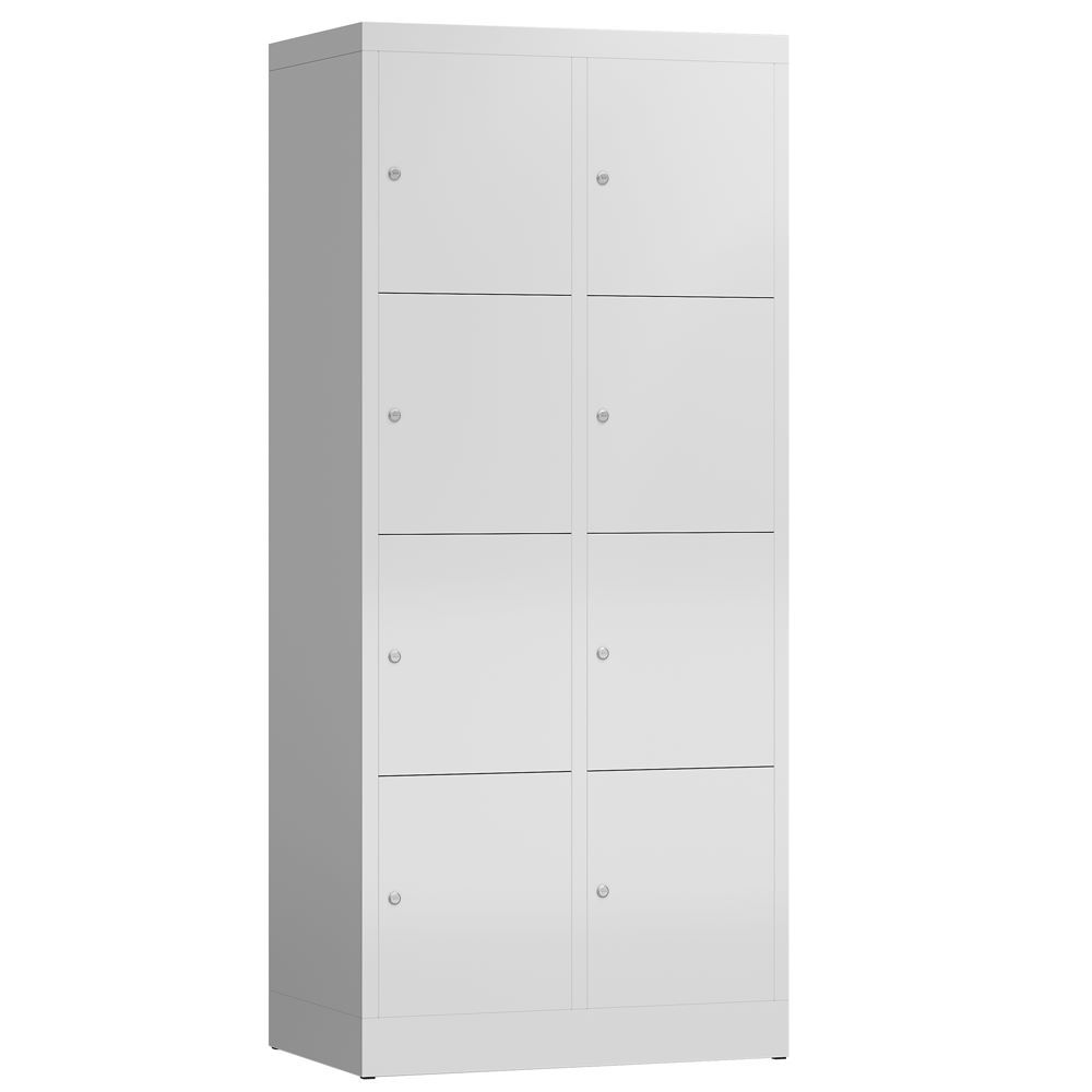 Produktbild Lüllmann ClassiX Schließfachschrank 2 Abteile 4 Fächer 1800 x 800 x 500 mm lichtgrau