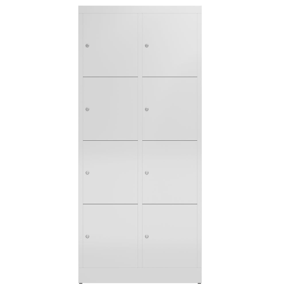 Produktbild ClassiX Schließfachschrank, 2 Abteile à 4 Fächer, 1800 x 800 x 500 mm, lichtgrau bild 2