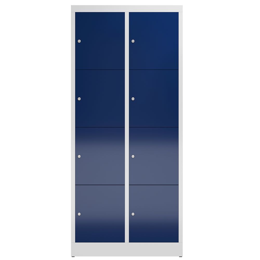 Produktbild ClassiX Schließfachschrank, 2 Abteile à 4 Fächer, 1800 x 800 x 500 mm, lichtgrau bild 2