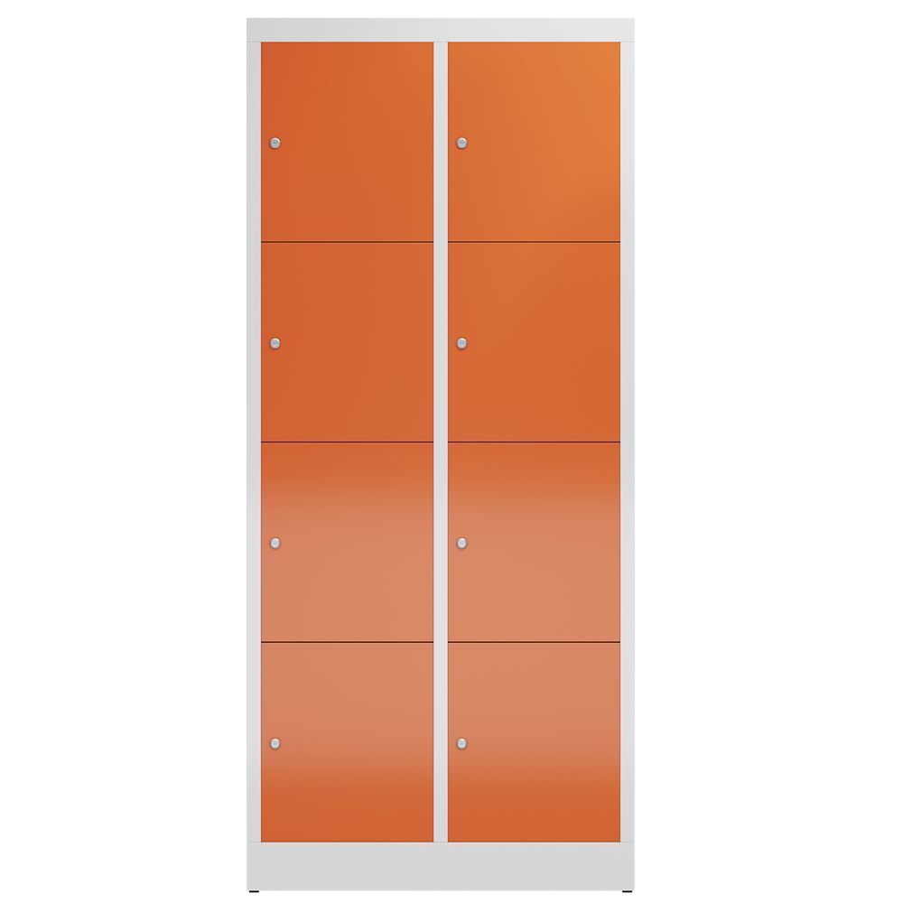 Produktbild ClassiX Schließfachschrank, 2 Abteile à 4 Fächer, 1800 x 800 x 500 mm, lichtgrau bild 2