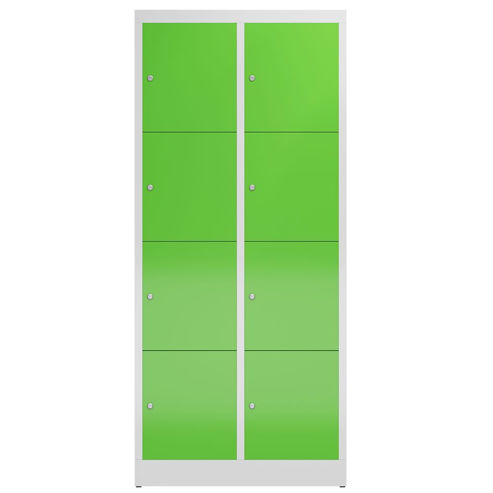 Produktbild ClassiX Schließfachschrank, 2 Abteile à 4 Fächer, 1800 x 800 x 500 mm, lichtgrau bild 2