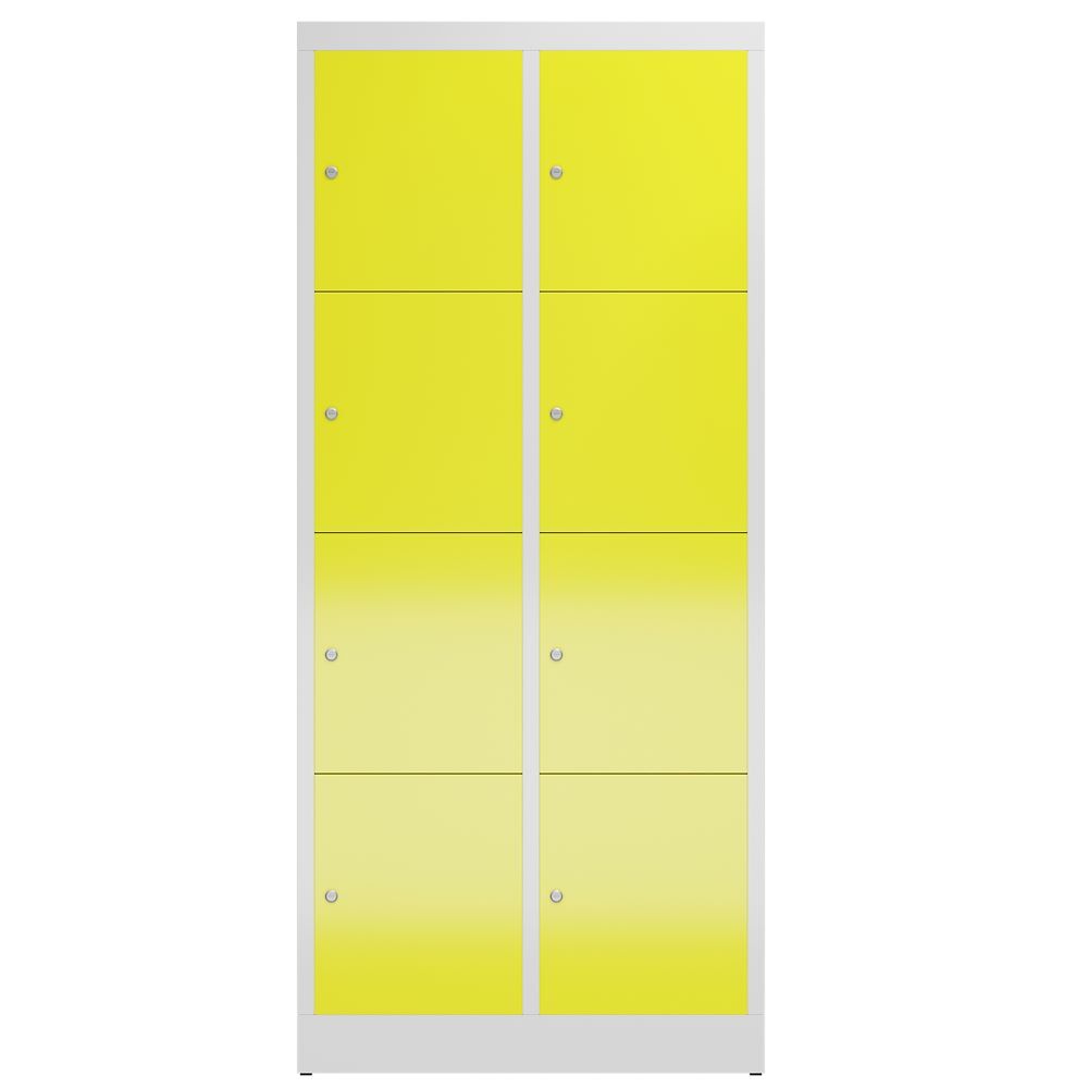 Produktbild ClassiX Schließfachschrank, 2 Abteile à 4 Fächer, 1800 x 800 x 500 mm, lichtgrau bild 2