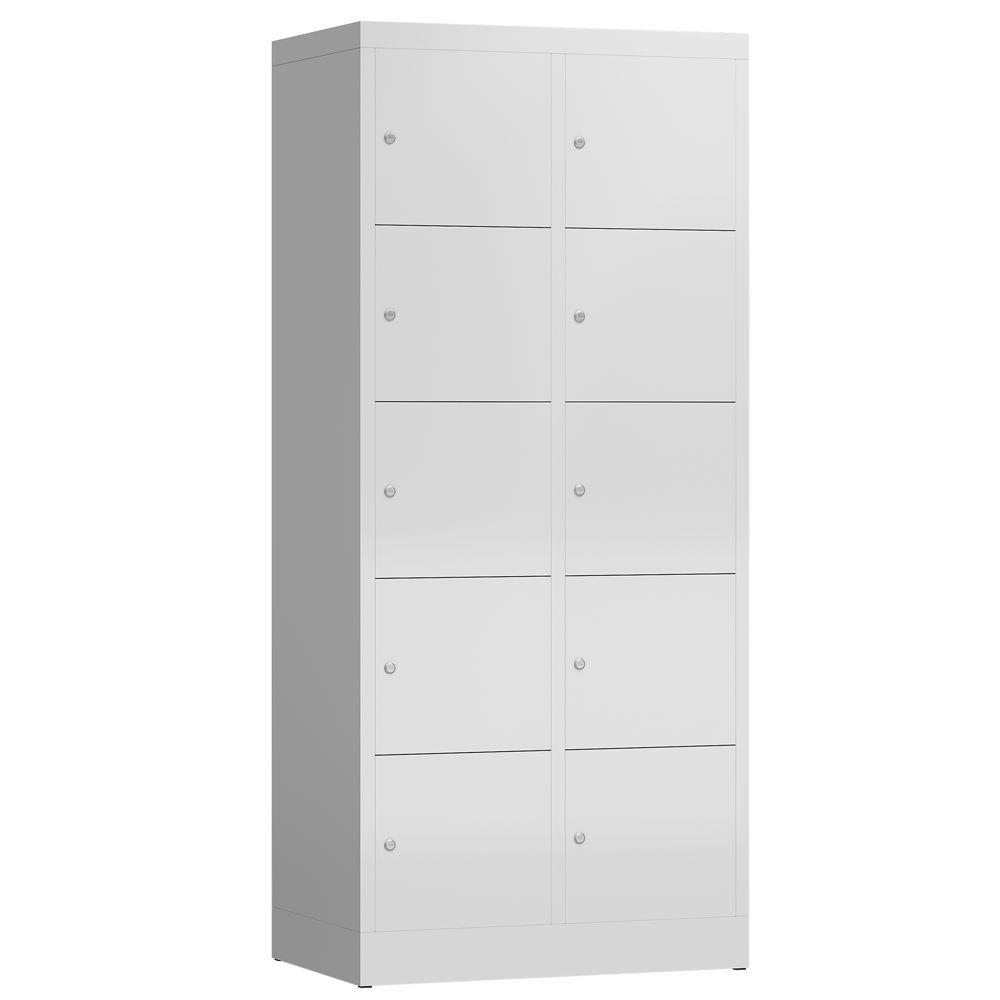 Produktbild Lüllmann ClassiX Schließfachschrank 2 Abteile 5 Fächer 1800 x 800 x 500 mm lichtgrau
