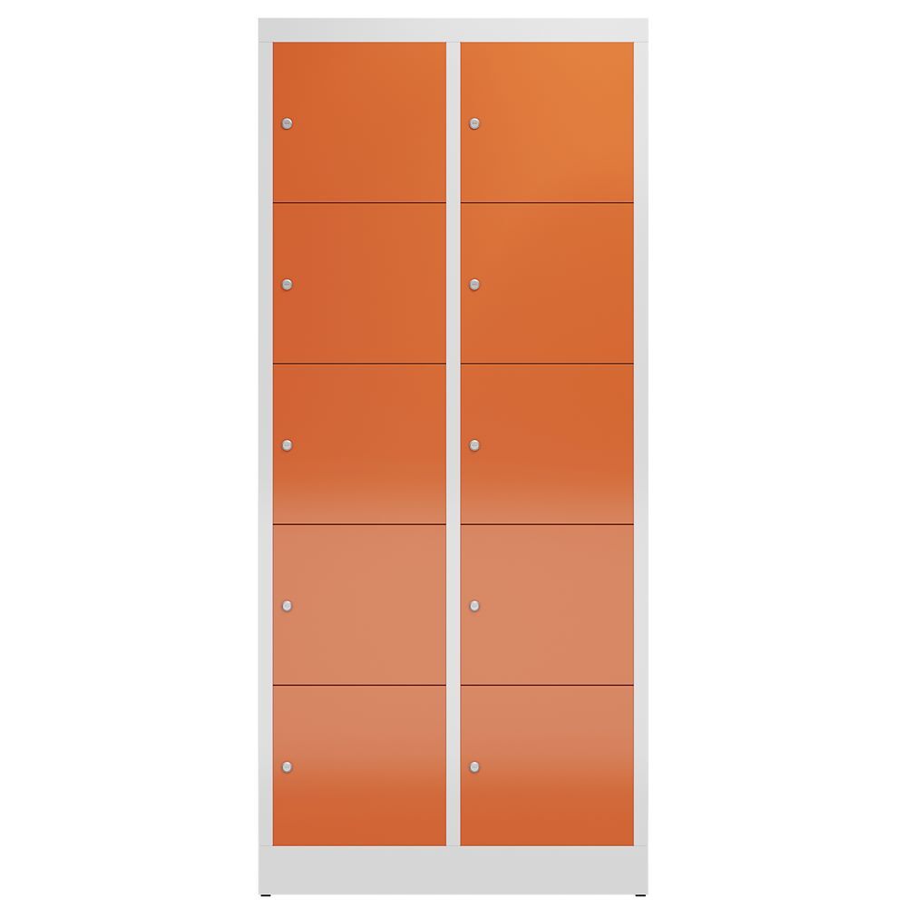 Produktbild ClassiX Schließfachschrank, 2 Abteile à 5 Fächer, 1800 x 800 x 500 mm, lichtgrau bild 2