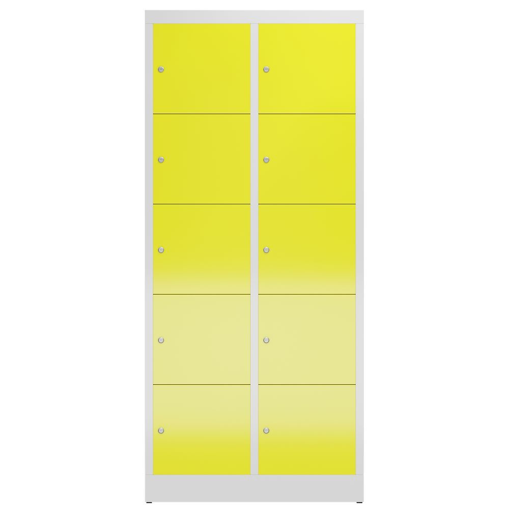 Produktbild ClassiX Schließfachschrank, 2 Abteile à 5 Fächer, 1800 x 800 x 500 mm, lichtgrau bild 2