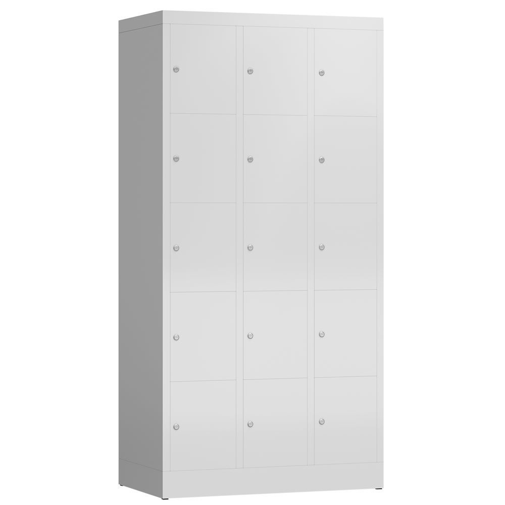 Produktbild Lüllmann ClassiX Schließfachschrank 3 Abteile 5 Fächer 1800 x 870 x 500 mm lichtgrau