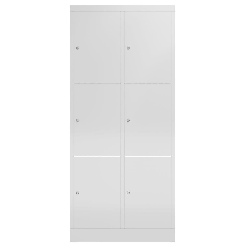 Produktbild ClassiX Schließfachschrank, 2 Abteile à 3 Fächer, 1800 x 800 x 500 mm, lichtgrau bild 2