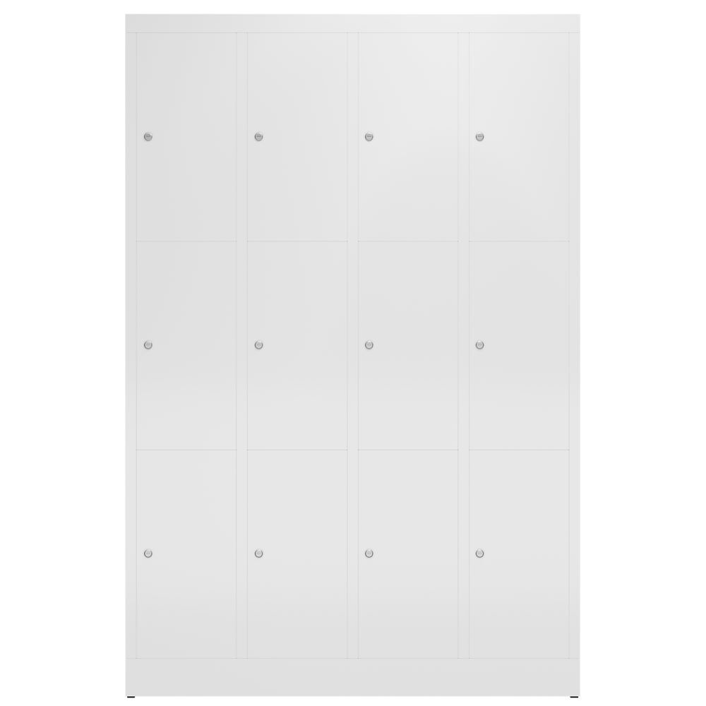 Produktbild ClassiX Schließfachschrank, 4 Abteile à 3 Fächer, 1800 x 1185 x 500 mm, signalwe bild 2