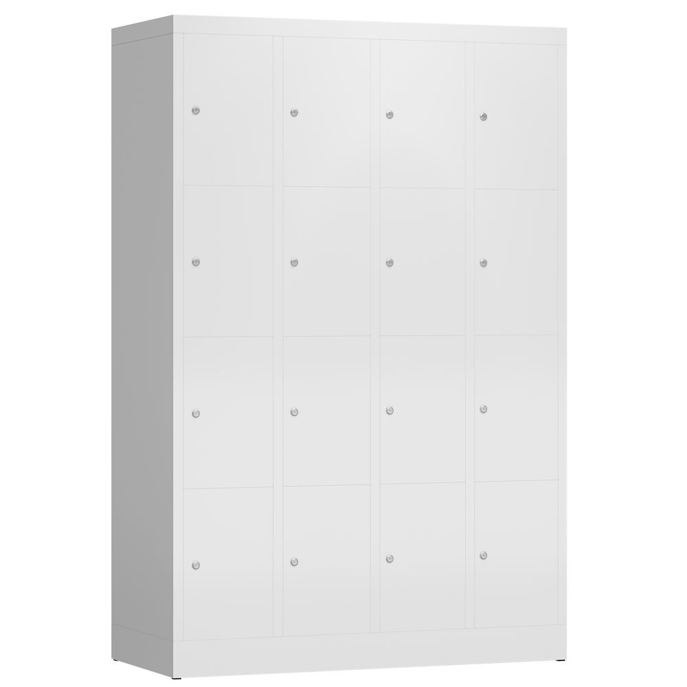 Produktbild Lüllmann ClassiX Schließfachschrank Fächerschrank 4 Abteile 4 Fächer signalweiß