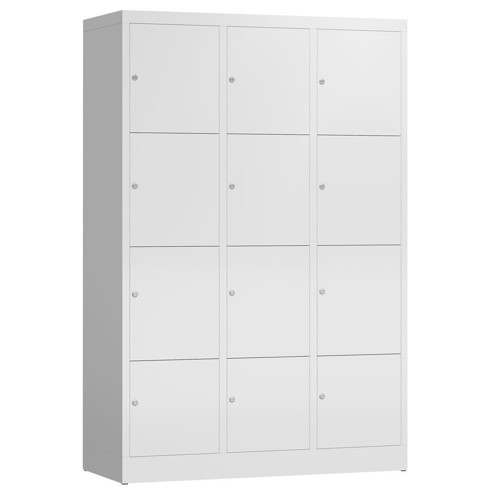 Produktbild Lüllmann ClassiX Schließfachschrank Fächerschrank 3 Abteile 4 Fächer signalweiß