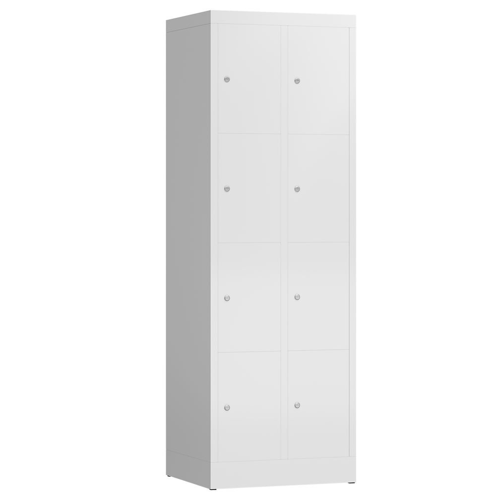 Produktbild Lüllmann ClassiX Schließfachschrank Fächerschrank 2 Abteile 4 Fächer signalweiß