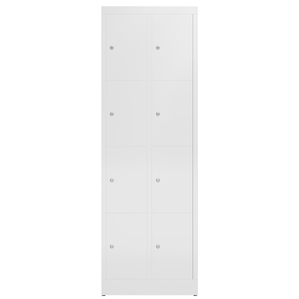 Produktbild ClassiX Schließfachschrank, 2 Abteile à 4 Fächer, 1800 x 590 x 500 mm, signalwei bild 2