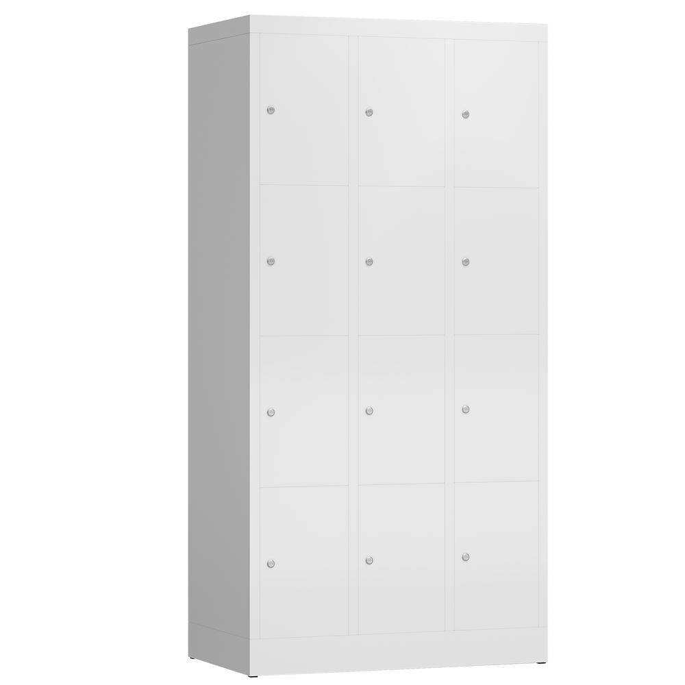 Produktbild Lüllmann ClassiX Schließfachschrank Fächerschrank 3 Abteile 4 Fächer 1800 mm signalweiß