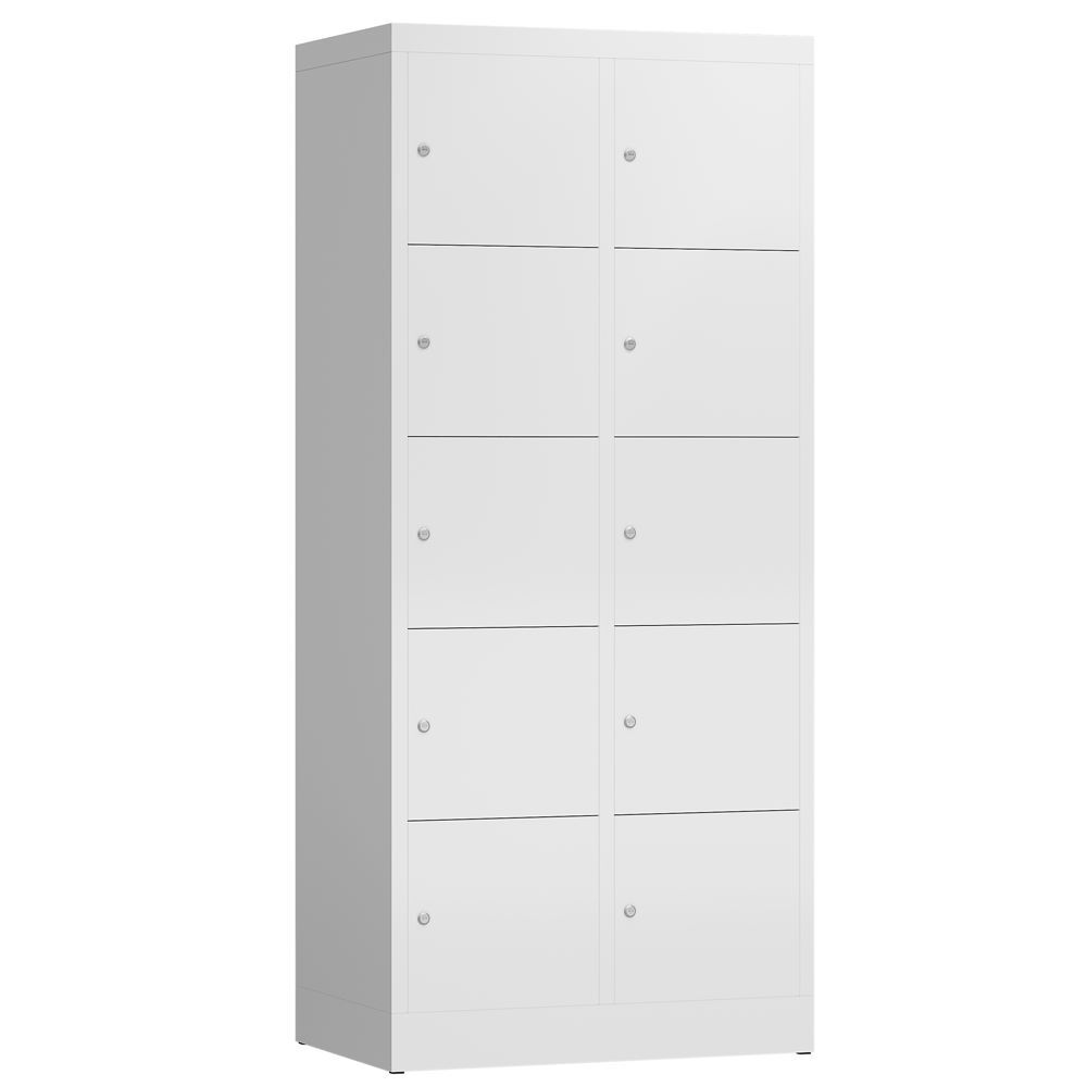 Produktbild Lüllmann ClassiX Schließfachschrank Fächerschrank2 Abteile 5 Fächer H 1800 mm signalweiß