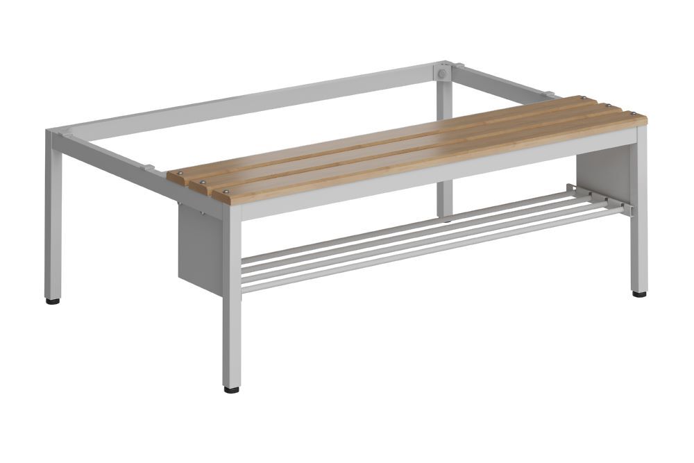 Produktbild Lüllmann ClassiX Sitzbankuntergestell mit Schuhrost Sitzauflagen 420 x 1185 x 800 mm