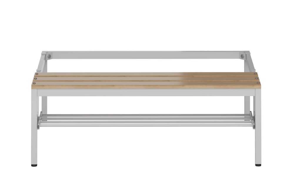 Produktbild ClassiX Sitzbankuntergestell mit Schuhrost, Sitzauflagen buche, 420 x 1185 x 800 bild 2