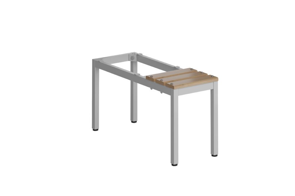Produktbild Lüllmann ClassiX Sitzbankuntergestell Sitzauflagen buche 420 x 310 x 800 mm lichtgrau