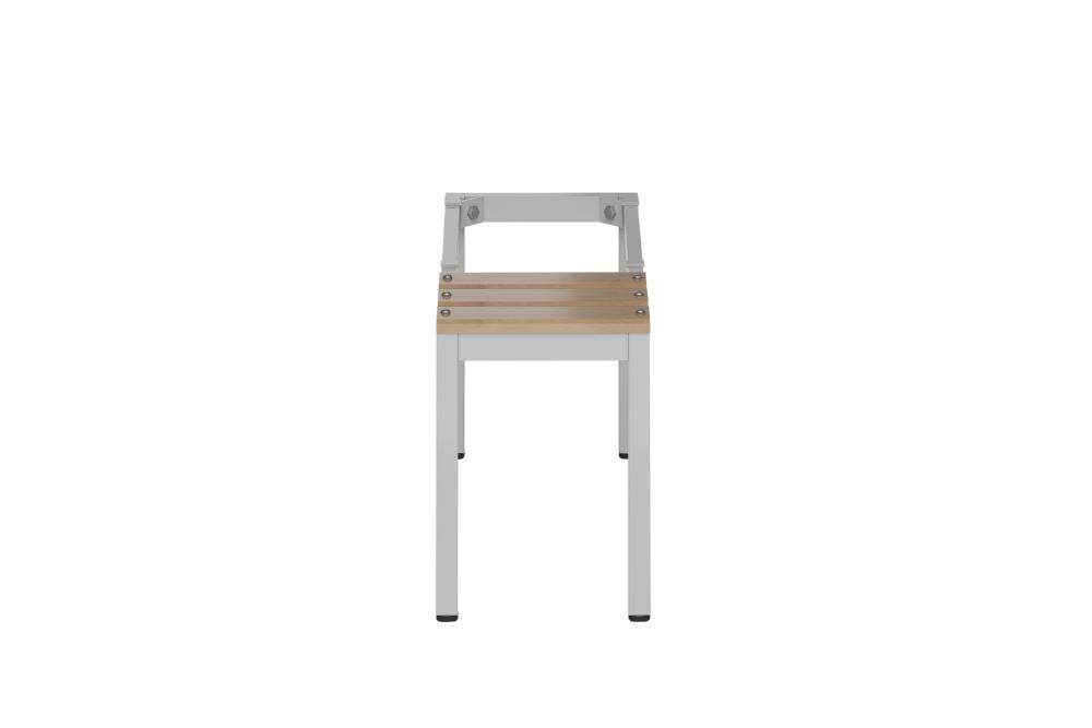 Produktbild ClassiX Sitzbankuntergestell, Sitzauflagen buche, 420 x 310 x 800 mm, lichtgrau bild 2