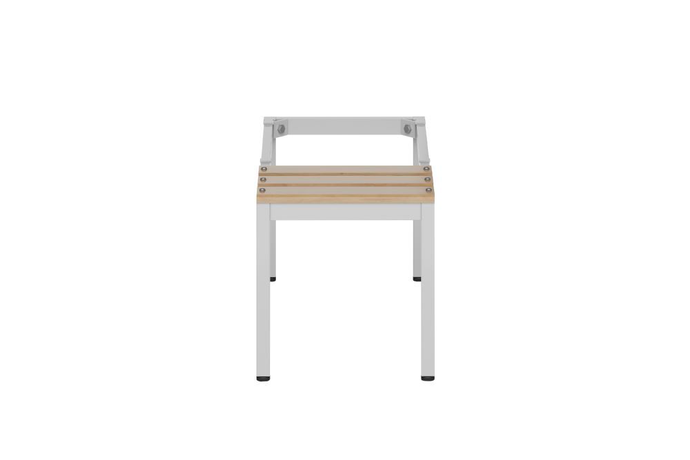 Produktbild ClassiX Sitzbankuntergestell, Sitzauflagen buche, 420 x 415 x 800 mm, lichtgrau bild 2