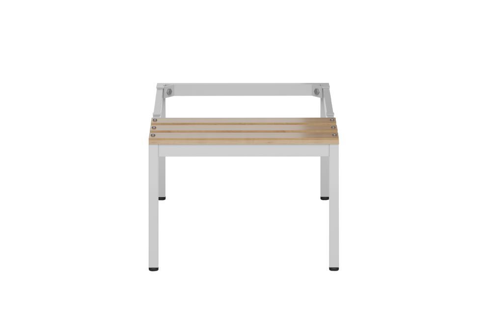 Produktbild Lüllmann ClassiX Sitzbankuntergestell Sitzauflagen buche 420 x 500 x 800 mm lichtgrau