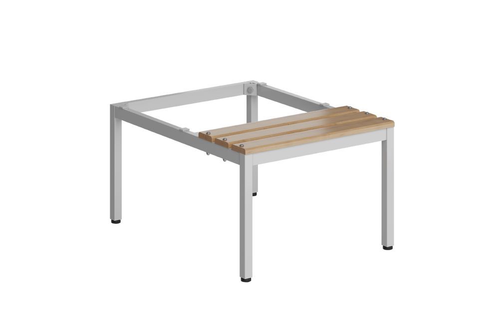 Produktbild Lüllmann ClassiX Sitzbankuntergestell Sitzauflagen buche 420 x 590 x 800 mm lichtgrau