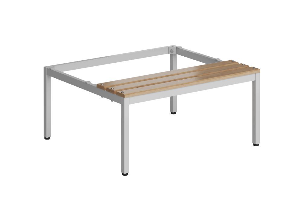 Produktbild Lüllmann ClassiX Sitzbankuntergestell Sitzauflagen buche 420 x 870 x 800 mm lichtgrau