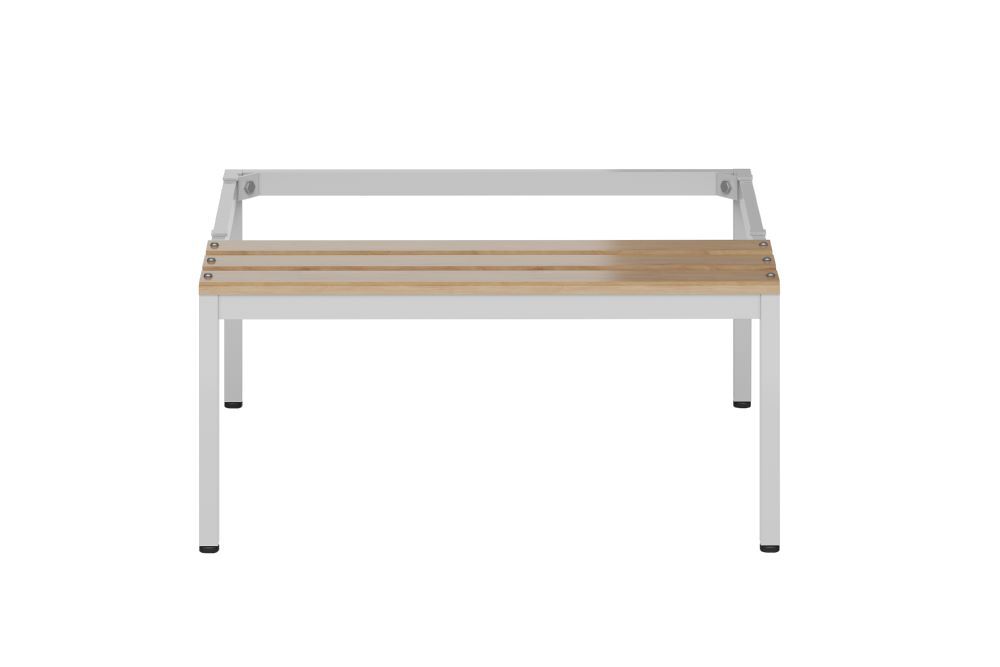 Produktbild ClassiX Sitzbankuntergestell, Sitzauflagen buche, 420 x 870 x 800 mm, lichtgrau bild 2
