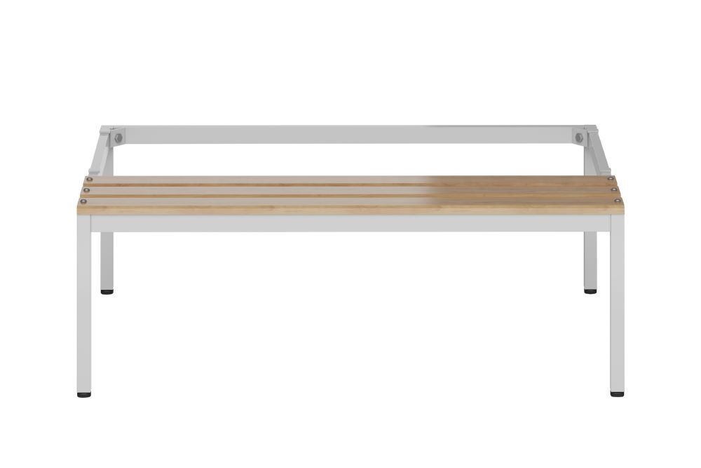 Produktbild Lüllmann ClassiX Sitzbankuntergestell Sitzauflagen buche 420 x 1185 x 800 mm lichtgrau
