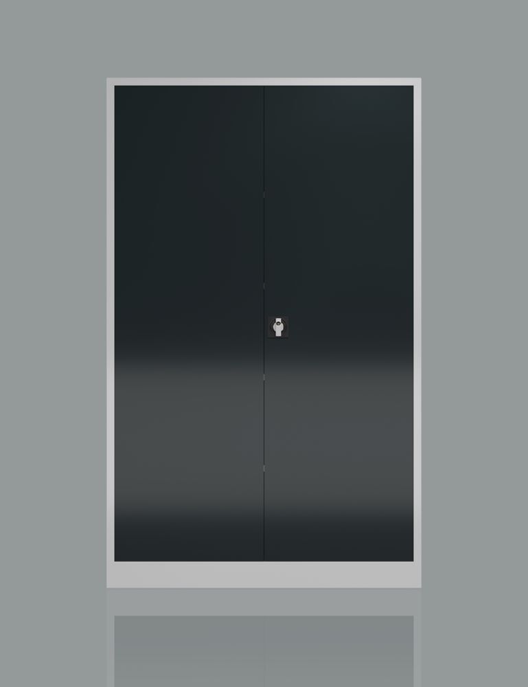Produktbild ClassiX XXL Flügeltürenschrank, 1945 x 1200 x 600 mm, lichtgrau/anthrazit bild 4