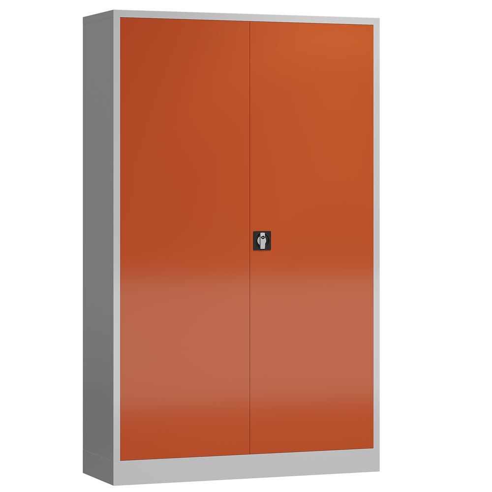Produktbild Lüllmann ClassiX XXL Flügeltürenschrank 1945 x 1200 x 600 mm lichtgrau feuerrot
