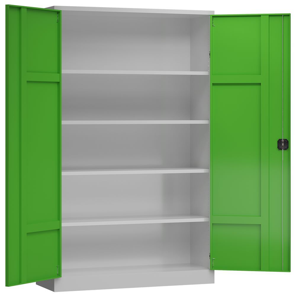 Produktbild ClassiX XXL Flügeltürenschrank, 1945 x 1200 x 600 mm, lichtgrau/gelbgrün bild 2