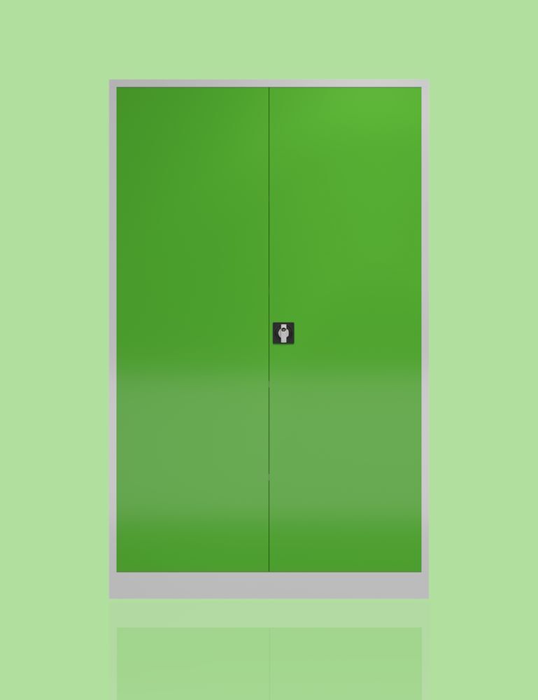 Produktbild ClassiX XXL Flügeltürenschrank, 1945 x 1200 x 600 mm, lichtgrau/gelbgrün bild 4