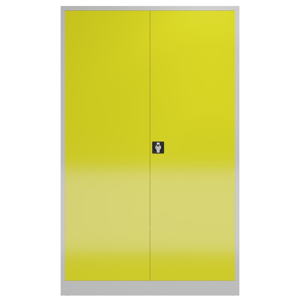 Produktbild ClassiX XXL Flügeltürenschrank, 1945 x 1200 x 600 mm, lichtgrau/zinkgelb bild 3