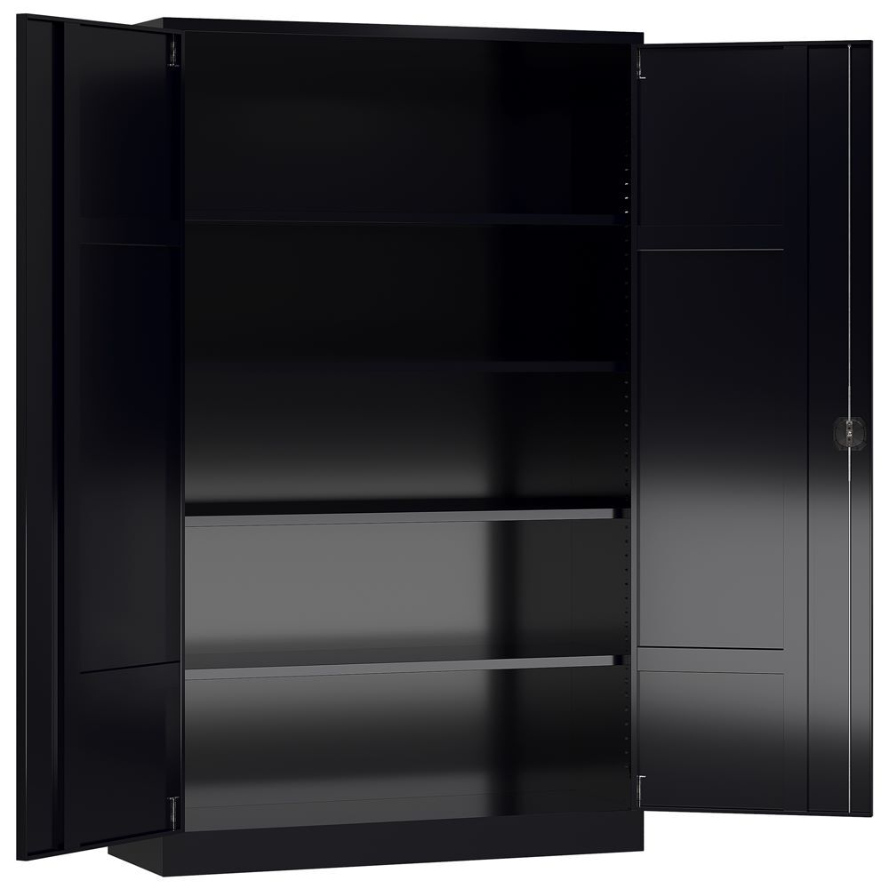Produktbild ClassiX XXL Flügeltürenschrank, 1945 x 1200 x 600 mm, tiefschwarz bild 2