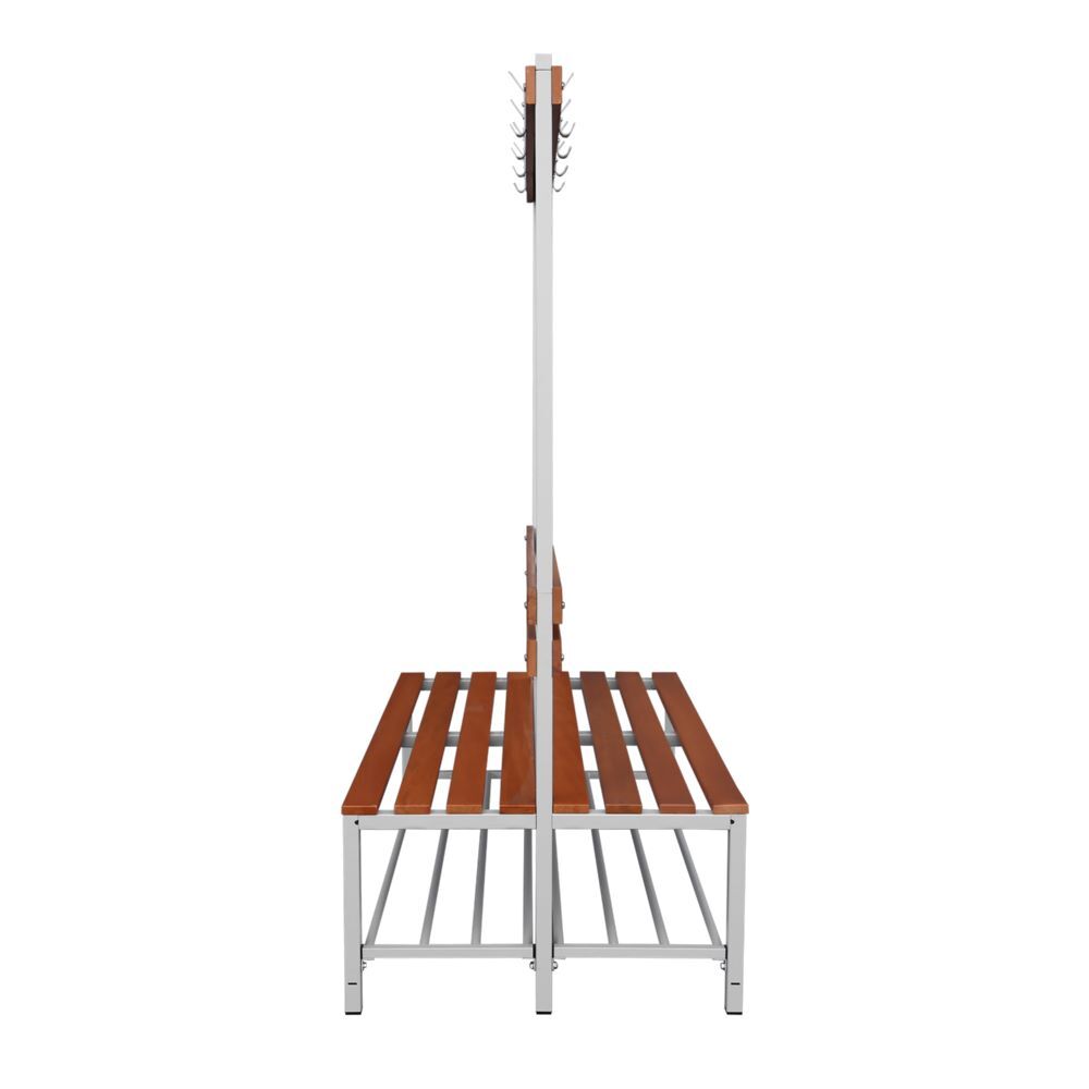 Produktbild Doppelseitige Sitzbankgarderobe mit Schuhrost, 400/1825 x 1200 x 800 mm, lichtgr bild 4