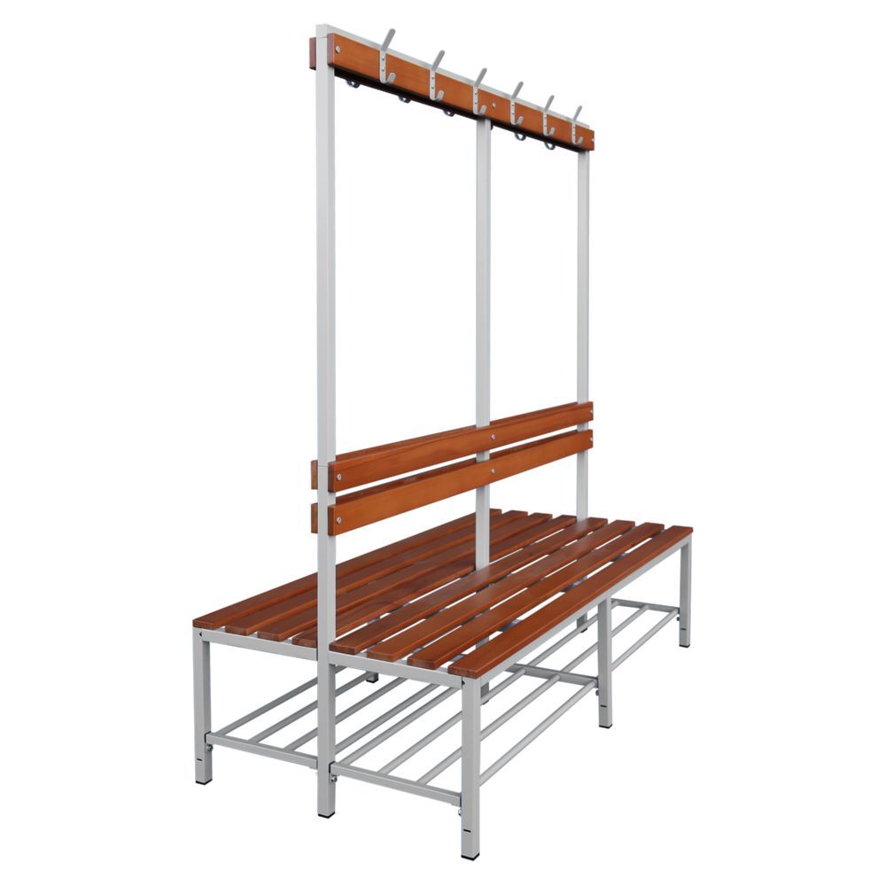Produktbild Lüllmann Doppelseitige Sitzbankgarderobe mit Schuhrost 400/1825 x 1600 x 800 mm