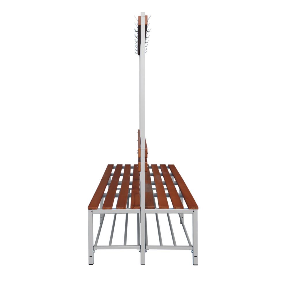 Produktbild Doppelseitige Sitzbankgarderobe mit Schuhrost, 400/1825 x 1600 x 800 mm, lichtgr bild 4