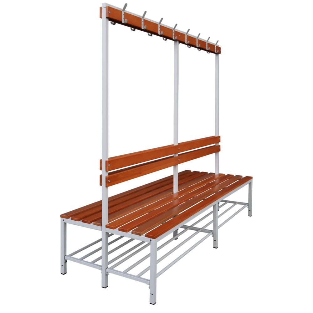 Produktbild Lüllmann Doppelseitige Sitzbankgarderobe mit Schuhrost H 400/1825 mm lichtgrau buche