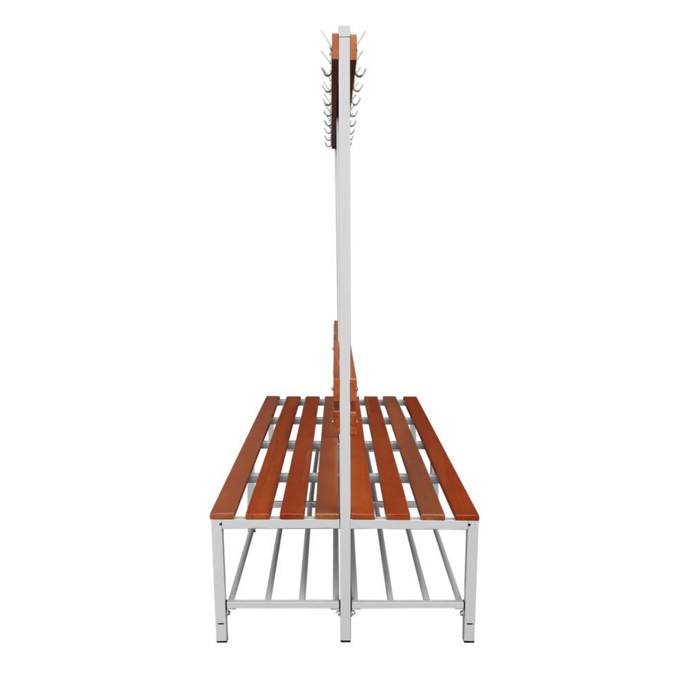 Produktbild Doppelseitige Sitzbankgarderobe mit Schuhrost, 400/1825 x 2000 x 800 mm, lichtgr bild 4