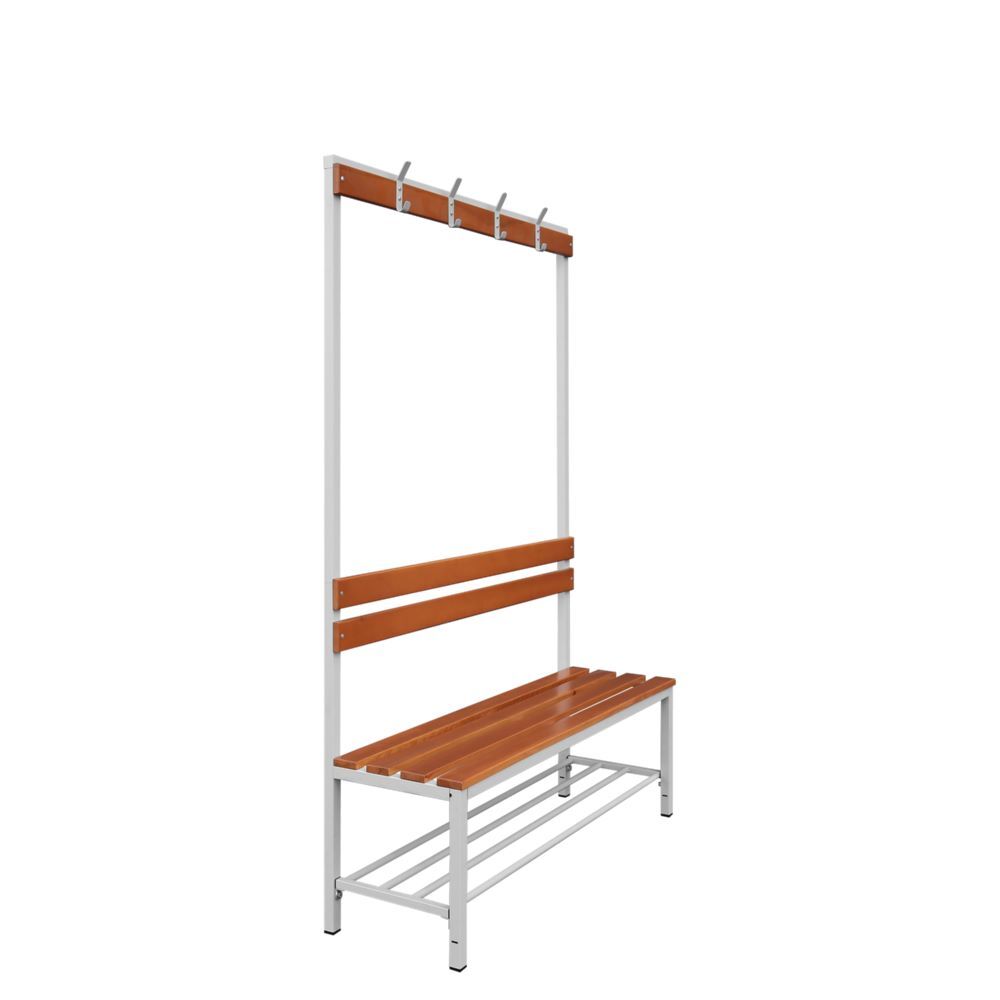 Produktbild Einseitige Sitzbankgarderobe mit Schuhrost, 400/1825 x 1200 x 400 mm, lichtgrau/ bild 3