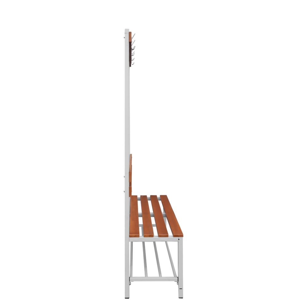 Produktbild Einseitige Sitzbankgarderobe mit Schuhrost, 400/1825 x 1200 x 400 mm, lichtgrau/ bild 4