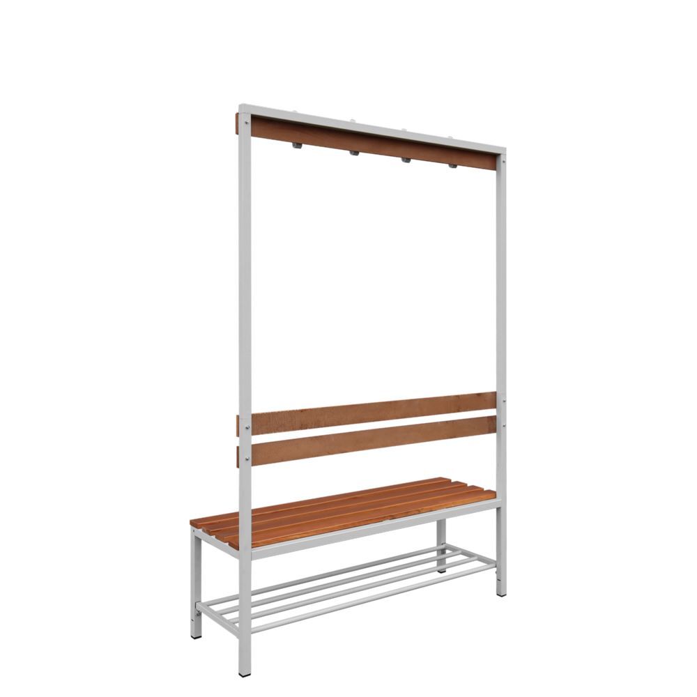 Produktbild Einseitige Sitzbankgarderobe mit Schuhrost, 400/1825 x 1200 x 400 mm, lichtgrau/ bild 5