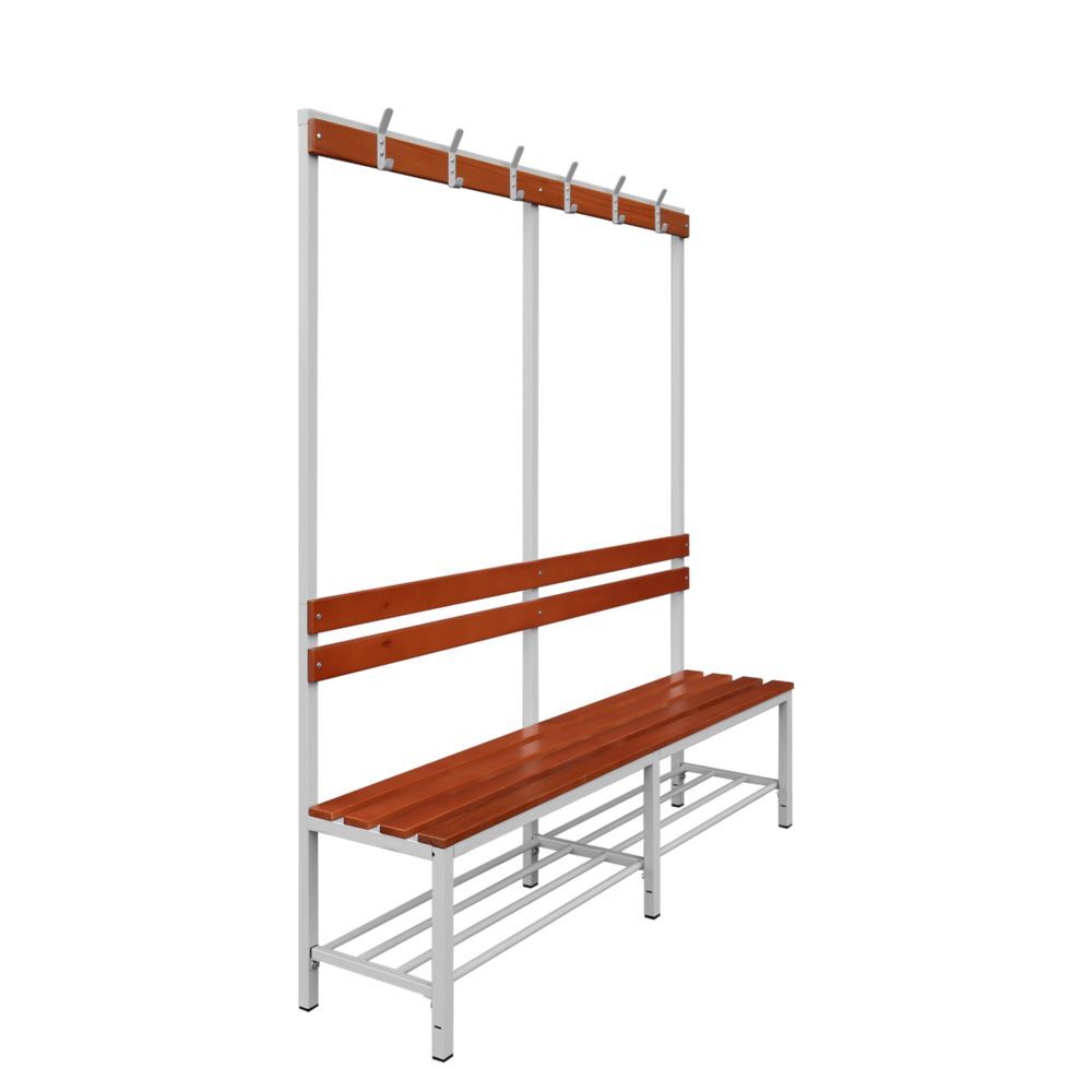 Produktbild Einseitige Sitzbankgarderobe mit Schuhrost, 400/1825 x 1600 x 400 mm, lichtgrau/ bild 3