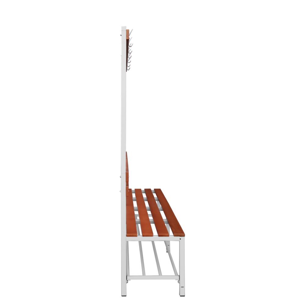 Produktbild Einseitige Sitzbankgarderobe mit Schuhrost, 400/1825 x 1600 x 400 mm, lichtgrau/ bild 4